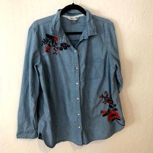 Embroidered Chambray shirt XL